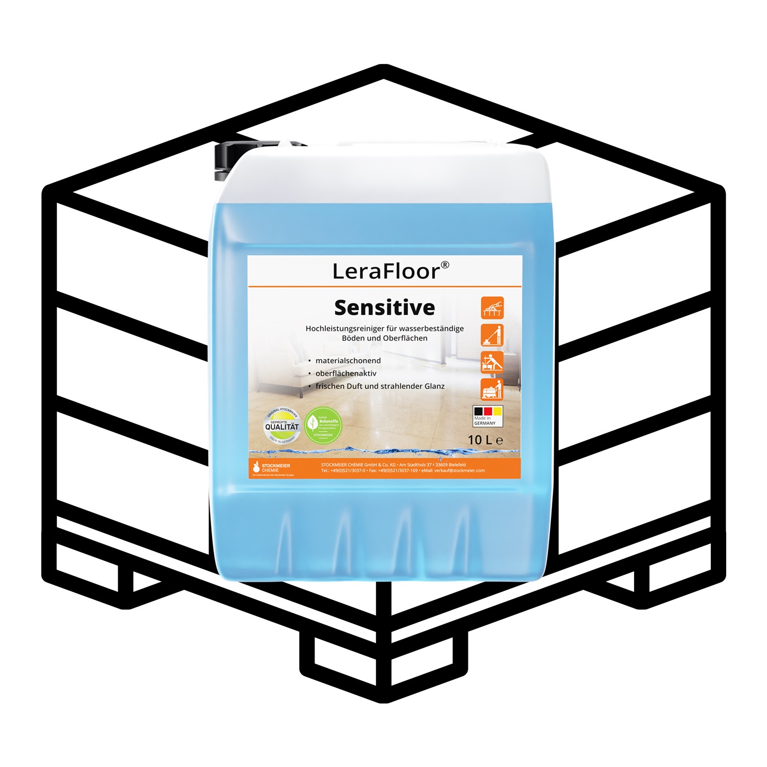 LeraFloor® Sensitive Hochleistungsreiniger für Böden und Oberflächen - 1 Palette