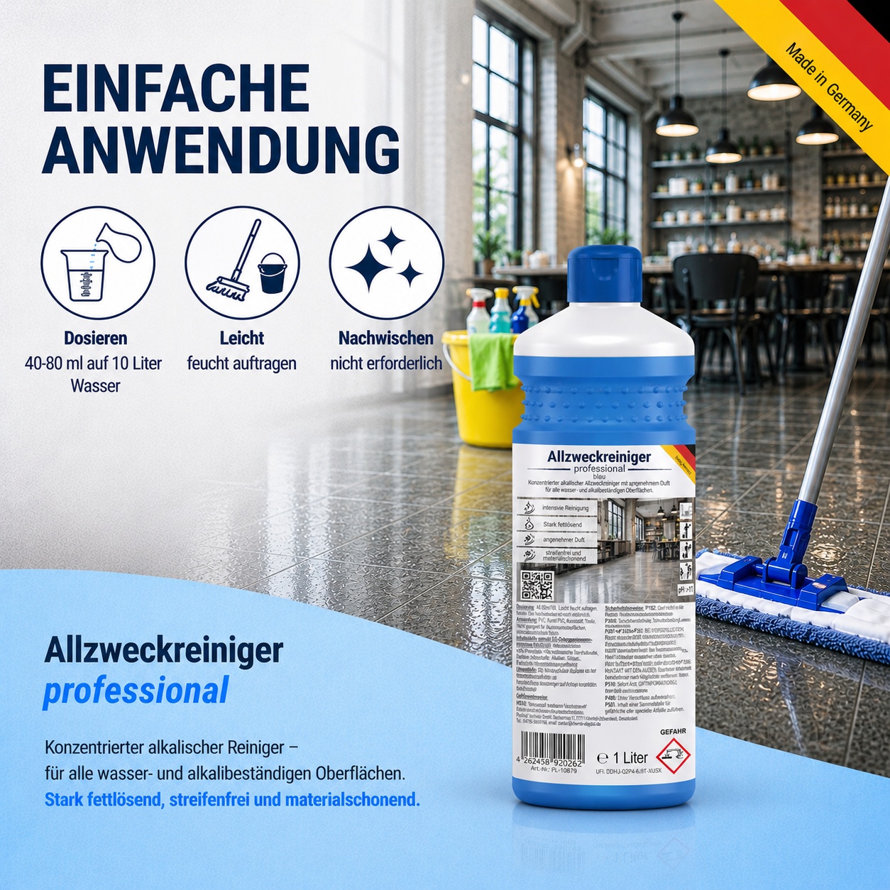 1 Liter Allzweckreiniger professional blau