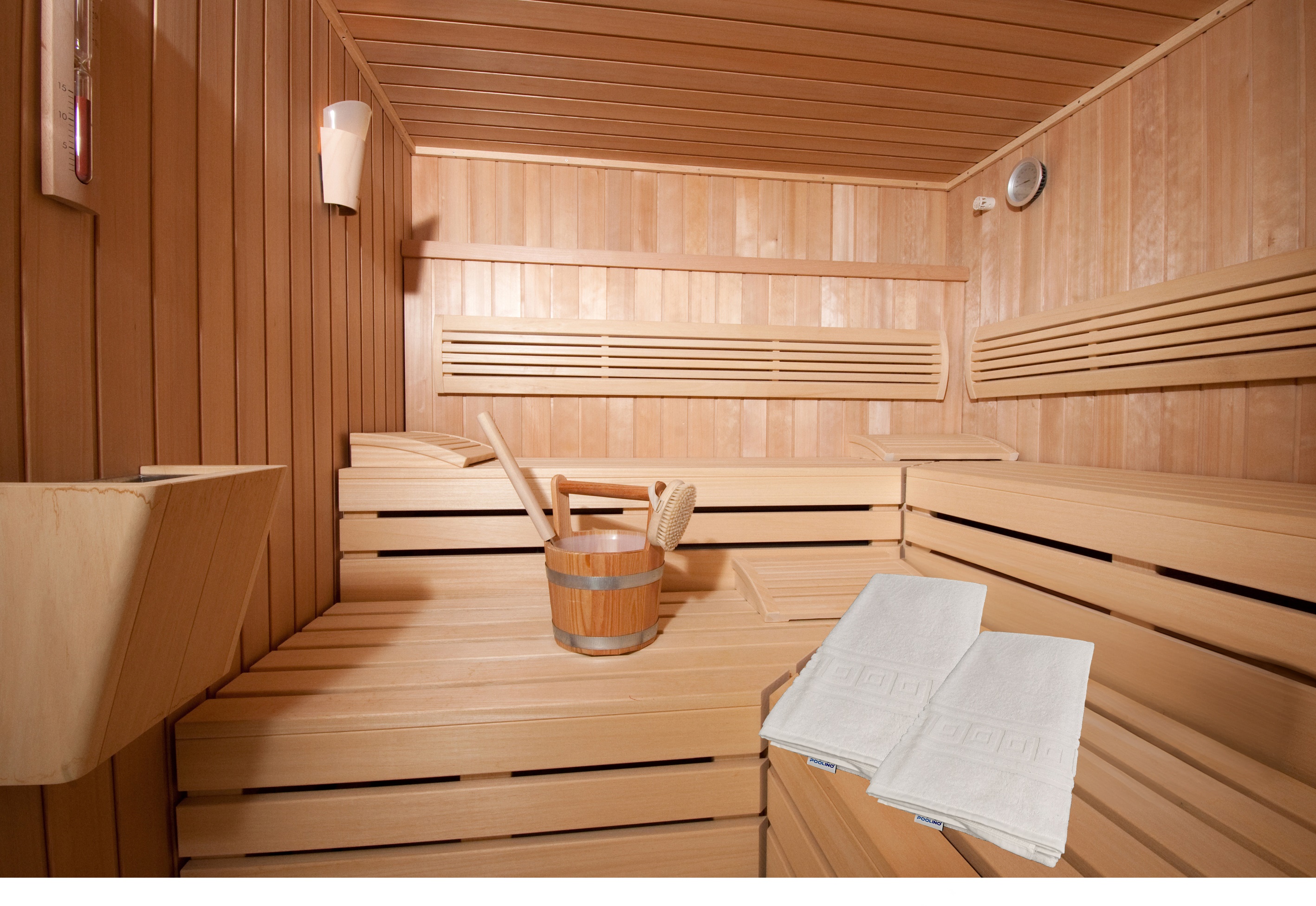 Poolino® Saunatuch XXL Sauna Handtuch 80x200cm Baumwolle Strandtuch Badetuch 500g/m²