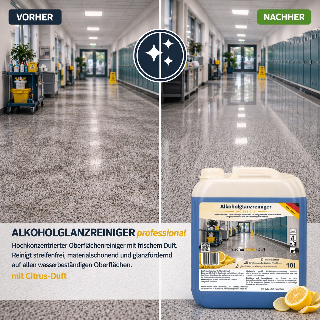 10 Liter Alkoholglanzreiniger professional Oberflächenreiniger maschinengeignet