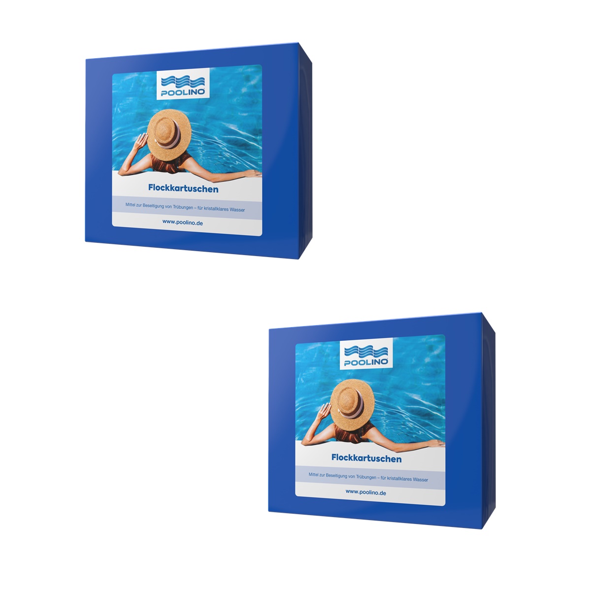 Flockkartuschen 2kg (16 x 125g Kartuschen) Poolino® Plus Pool Flockungsmittel