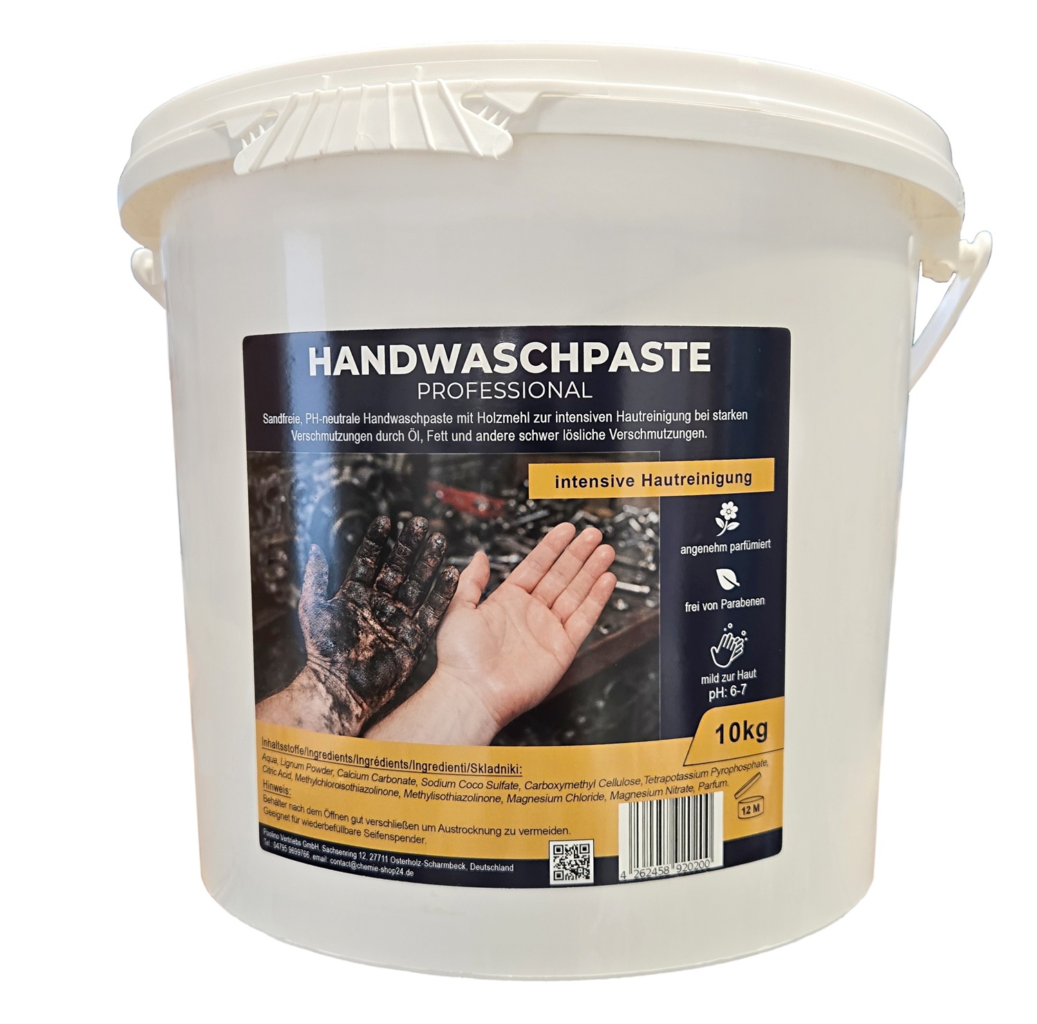 Profi Handwaschpaste 10kg Holzmehlbasis für starke Verschmutzungen in Industrie und Handwerk